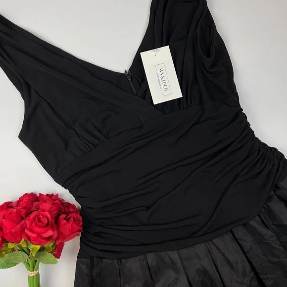 Dressbarn Collection Black & White Vintage Midi Floral Dress - Picture 5 of 8